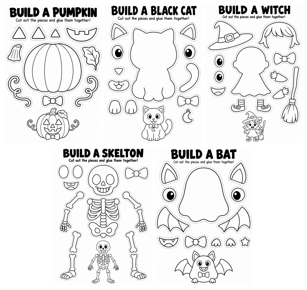 Free Printable Halloween Build-a-Character Worksheets for Kids ...