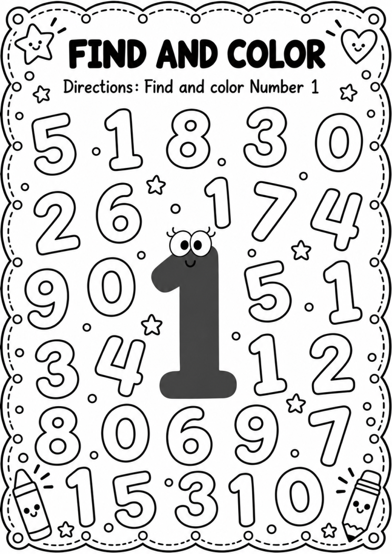Find and Color Numbers 0–10 | Fun Printable Number Recognition ...