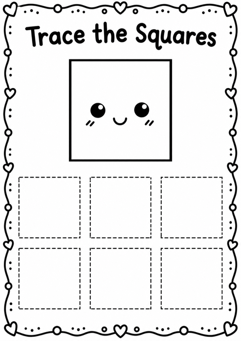 Cute Shape Worksheet Shape Tracing Practice: Fun and Easy Worksheets for Preschool Kids ...
